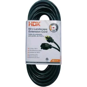 Cable de extensión de paisaje HDX 60 pies 16/3, verde, 13 amperios, 125-V - Imagen 1 de 2