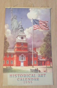 CALENDARIO DE ARTE HISTÓRICO PATRIÓTICO 1955 DE COLECCIÓN ~ MURO ~ Publicidad CENTRAL VALLEY CAL ~ - Imagen 1 de 12