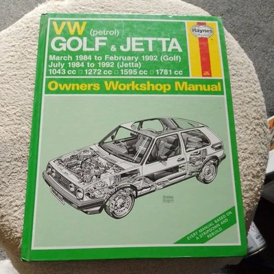 Haynes Workshop Manual 1081 VW Golf & Jetta Mar 84-92 excellent condition - Image 1 of 4