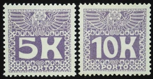 1911 Österreich, Serie Portomarken große Wertziffer, *, 10 Kr ** wirkend, 45/46 - Bild 1 von 2