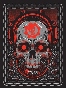 Gears of War 4 Art Print Poster by Hydro74 - 18" x 24" Black Gray Red - Picture 1 of 11