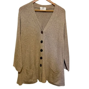 Iris von Armim Made in Italy 100% Cashmere Beige 5 Button Cardigan Sweater - Picture 1 of 9