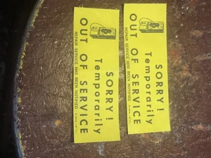 2 Vintage Payphone, Yellow Out of Service Labels - Bild 1 von 3