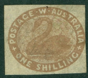 SG 4c Western Australia 1854. 1/- pale brown. Mint as usual without gum. Good... - Picture 1 of 2