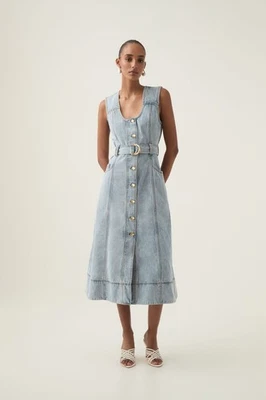 Aje | Aura Denim Midi-Dress | 10 - image 1 of 4