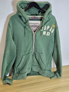 Superdry Premium Fleece Hoodie Hoody Zip Up With Back Graphic Suit M-L 22" Pit.  - Picture 1 of 16