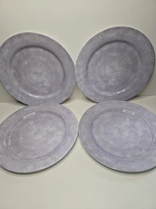 Set Of 4 Melamine 10" Plate Set Purple Crackled Finish Melamine Dinner Ware -10" - Picture 1 of 12