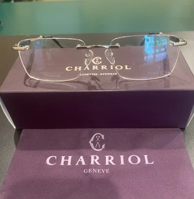 CHARRIOL PC75072 C02. Серебристый/золотой и черный. 55 мм титановые очки без оправы.  - Изображение 1 из 4