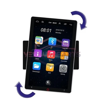 Reproductor de radio estéreo Android para automóvil de 11" pantalla giratoria navegación GPS Bluetooth Foto 1 de 4