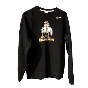 Nike Men's Purdue Pete Boilermakers Sweatshirt Size S Club Fleece Crew Black - Picture 1 of 6