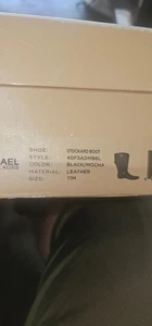 MICHAEL KORS STOCKARD GOLD MK LOGO BLACK/MOKKA REITSTIEFEL US 11M - Bild 1 von 4