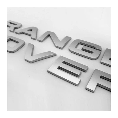 Range Rover Silver Matt Badge Bonnet & Boot Front & Rear Evoque Vogue Sport SET - Image 1 of 4