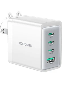 Rocoren USB C Charger, Dual 67W GaN V Tech 4 Ports PD3.0 QC4.0 PPS Foldable Plug - Picture 1 of 4