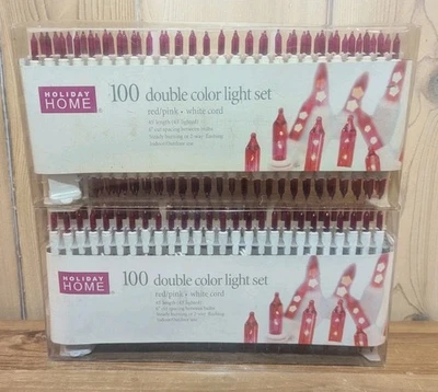 Juego de 100 luces de doble color rojo/rosa Holiday Home lote de 2 interiores/exteriores nuevo en paquete Foto 1 de 4