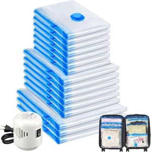 16 Pack Travel Vacuum Storage Bags with Electric Pump, Vacuum Seal Bags Clothing - Picture 1 of 8