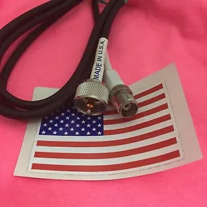 36" UHF PL259 male plug to TNC Female plug jumper pigtail cable RG58 MADE IN USA - Picture 1 of 2