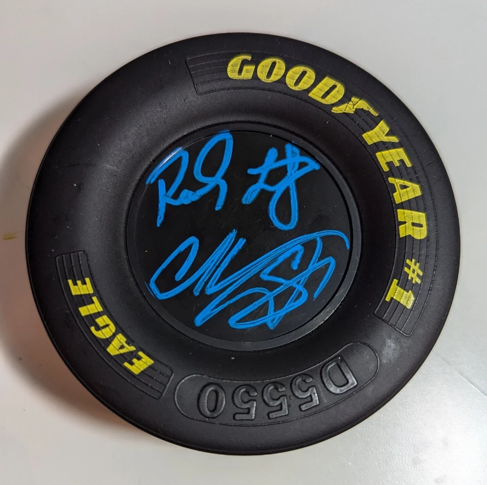 Mini neumático Goodyear firmado por Randy Lajoie/Corey Lajoie autografiado certificado de autenticidad JSA Nascar  Foto 1 de 1
