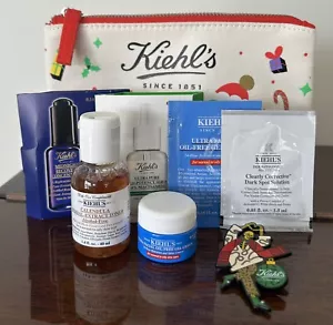 Kiehl’s Gift travel set 8 items LimitedEdition Cosmetic Bag Pin Gel Cream Serum - Picture 1 of 14