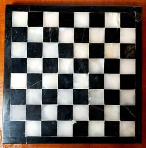 Onyx Stone Black & White Chess Board 10 7/8" × 10 7/8" Square Heavy 