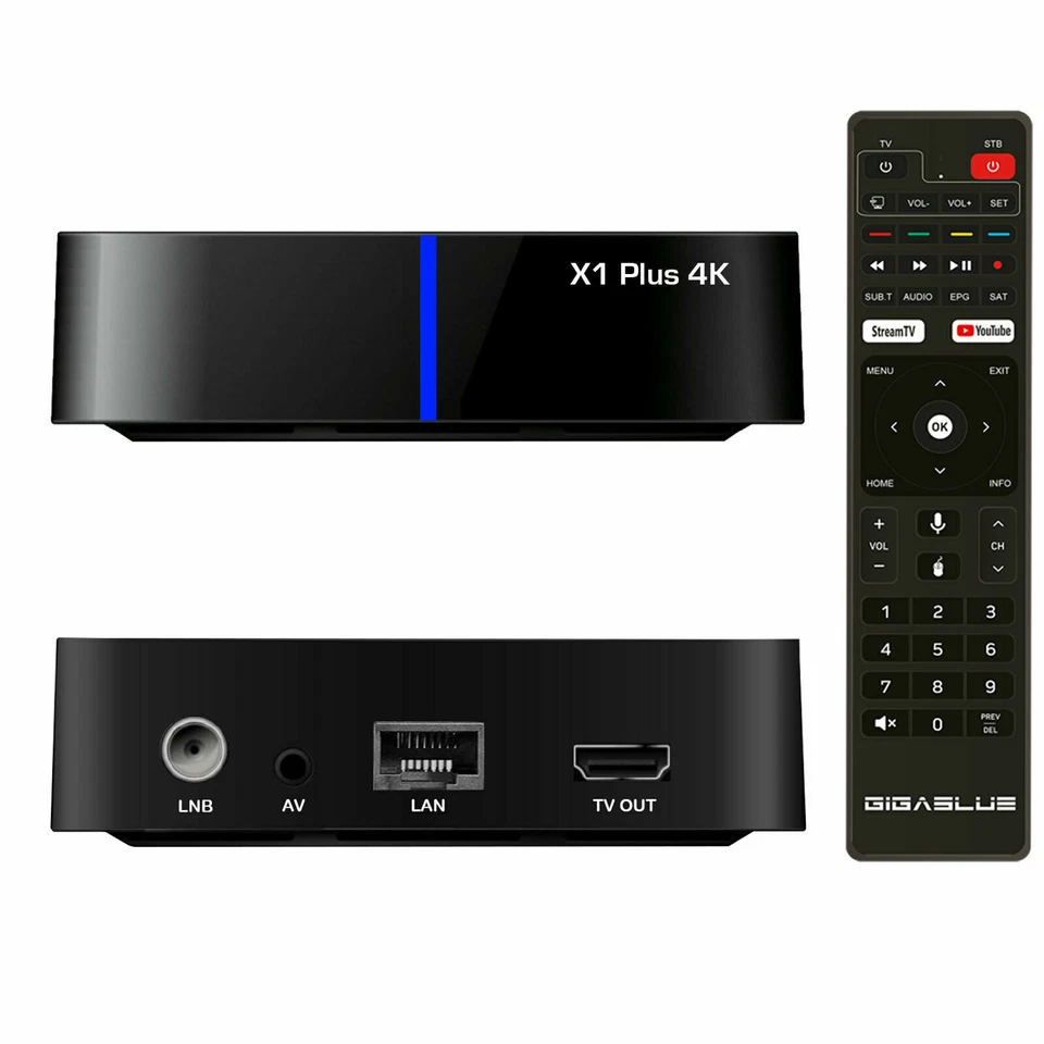GigaBlue UHD X1 Plus 4K Android 1x DVB-S2x Tuner + Android TV IPTV Empfänger - Bild 1 von 4