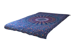 AamiraA Blue Psychedelic Tapestry Mandala Bohemian Wall Hanging Throw Dorm - Picture 1 of 10