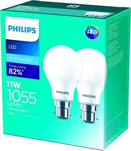 2 Piece Philips 1055 Lumen BC LED Bulb 2 Pack, Cool White