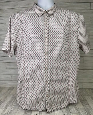 Camisa prAna Para Hombres Lukas XL Algodón Orgánico Calce Ajustado Manga Corta Abotonada Diamante Foto 1 de 4
