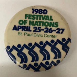 Spilla Pulsante Posteriore 1980 Festa delle Nazioni San Paolo Centro Civico - Foto 1 di 2