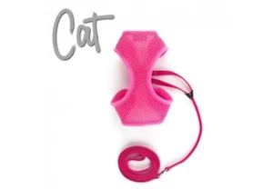 Ancol Soft Cat Mesh Nylon Harness Kitten Walking Training Lead Set Large pink - Picture 1 of 2