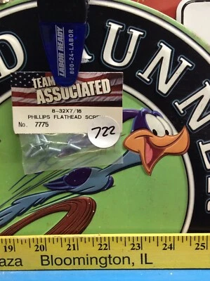 Team Associated 7775 Flat Head Phillips Screws {8-32X7/16} NewInPack USA Shipped - Image 1 of 2