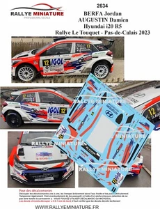 DECALS 1/43 REF 2634 HYUNDAI I20 BERFA RALLYE LE TOUQUET 2023 RALLY - Imagen 1 de 1