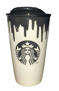 Starbucks Coffee 2014 Band of Outsiders Black Paint Drip Tumbler Mug Cup 12 oz - Picture 1 of 10