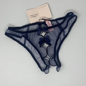Agent Provocateur Lorna Navy Black Ouvert Brief AP2 Small NWT - Picture 1 of 6