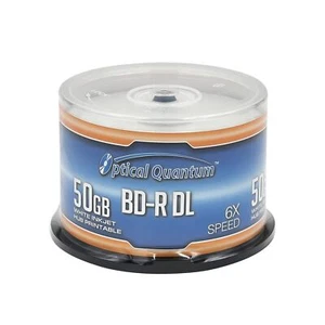 Optical Quantum 6X 50GB BD-R DL White Inkjet Printable Blu-ray Double Layer R... - Picture 1 of 5