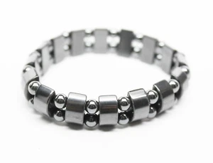 Bracelet extensible gris anthracite métallisé, 6 pouces, largeur 1/2 pouce - Photo 1/2