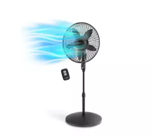 Lasko Cyclone Max 18", 23 ft/s High-Velocity Pedestal Fan, Remote, 53" H, Black - Picture 1 of 18