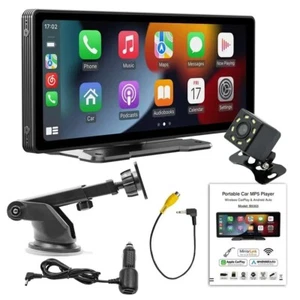 10.26 inch Wireless Portable Apple CarPlay Android Auto Radio Touchscreen + Cam - Picture 1 of 6