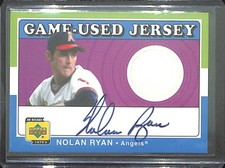 2001 Upper Deck UD Decade 1970's Relic Autograph #SJ-NR Nolan Ryan