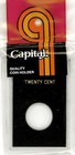 Capital Holder For 1 Twenty Cent Coin 2x3" Black Long Term Storage Snaplock New