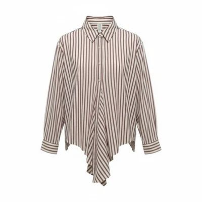 Camisa con botones Rosie Assoulin para mujer grande roja LS cola a rayas Nueva York EE. UU. Foto 1 de 4