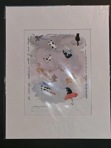 RARE "Raining Cats And Dogs" Print By Sheila Golden Signed & Num. #7 0f 10 - Picture 1 of 5