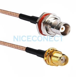 BNC Jack Female bulkhead O-ring to SMA Female Adapter Pigtail Cable RG316 15cm - Picture 1 of 3