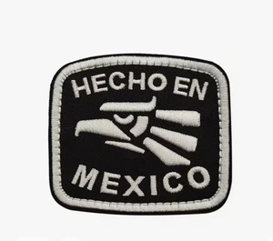 HECHO EN MEXICO MADE IN MEXICO BLACK & WHITE TACTICAL MORALE HOOK & LOOP  PATCH - Picture 1 of 1