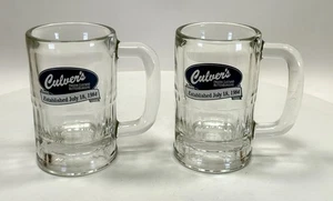 Culver’s Frozen Custard Vintage 5.25" Heavy Glass Root Beer Mugs Steins Set of 2 - Imagen 1 de 7