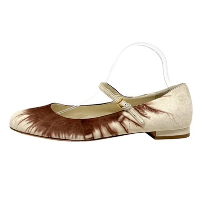 Miu Miu Marrón Tie-Dye Gamuza Mary Jane Pisos EU 41 Hecho en Italia Foto 1 de 4