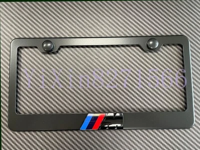 1x MBW M 3D Emblem BLACK Stainless License Plate Frame RUST FREE - Image 1 of 2