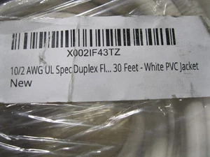 10/2 AWG Gauge Marine Grade Wire Boat Cable Tinned Copper, Flat Black/Red 30ft - Picture 1 of 5