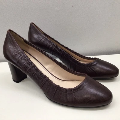 Zapatos de tacón de cuero marrón PRADA TALLA 40 punta redonda Vero Cuoio NUEVO Foto 1 de 4