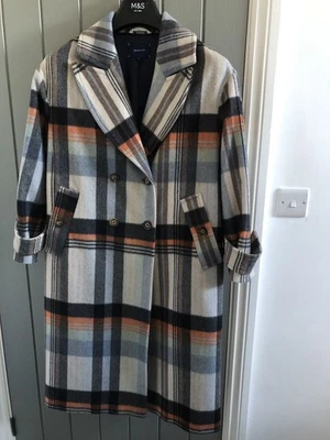 Abrigo largo a cuadros para mujer Gant talla pequeña. Excelente estado. Foto 1 de 4