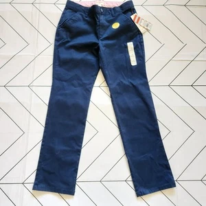 Cat & Jack Girls Stretch Straight Fit School Uniform Pants; Navy Blue, 16 - Picture 1 of 8